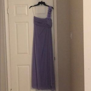 Lavender dress.